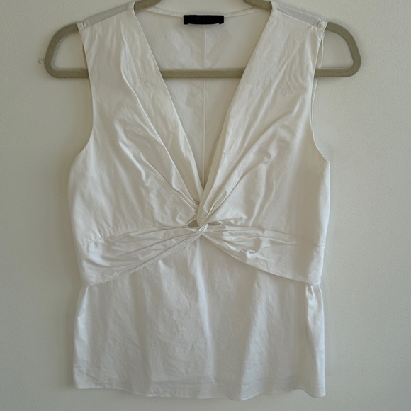 The Row Tops - The Row White Twist Front Sleeveless Top